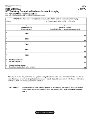 Michigan C-8000G Form
