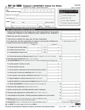 IRS Form 941 2008