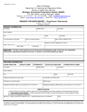 Michigan MAPS Report Request Form