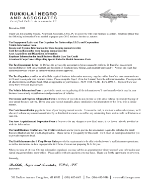 Business Tax Engagement Letter