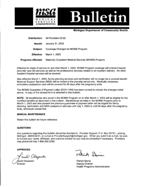 Michigan MOMS Guarantee of Payment Letter