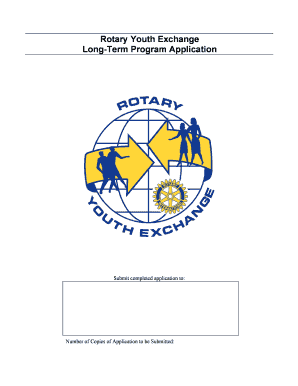 Rotary Youth Exchange Long-Term Program Application