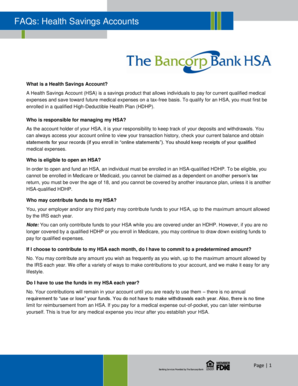 Health Savings Account FAQs