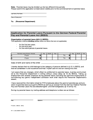 Application for Parental Leave