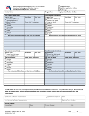 Voluntary Prekindergarten Education Program Application