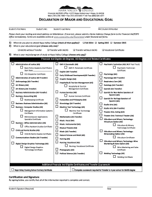 Declaration of Major and Educational Goal