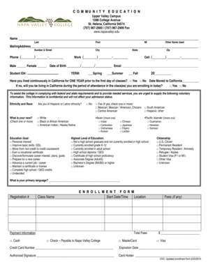 Community Education Enrollment Form