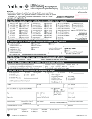 Employee Addition/Change of Coverage Application