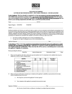 Letter of Recommendation – Doctoral Program