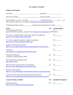 New Employee Checklist