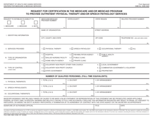 Request for Certification in Medicare and Medicaid Program