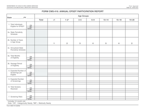 CMS-416 Annual EPSDT Participation Report