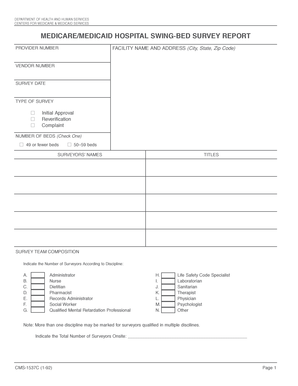 Medicare/Medicaid Hospital Swing-Bed Survey Report