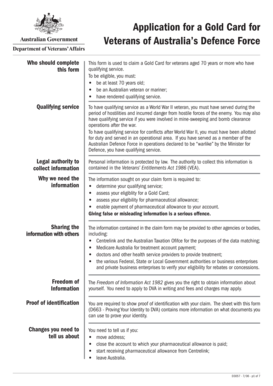 Gold Card Application for Australian Veterans