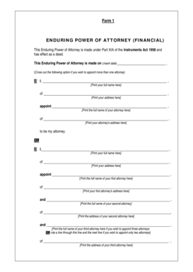 Enduring Power of Attorney (Financial)