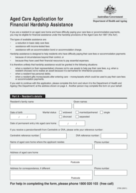 Aged Care Financial Hardship Assistance Application