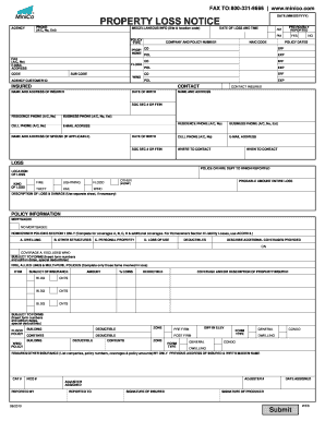 Property Loss Notice Form