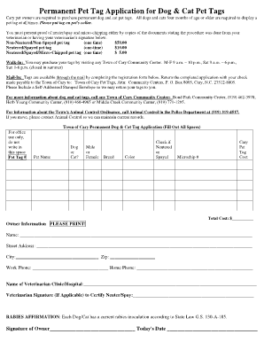 Permanent Pet Tag Application