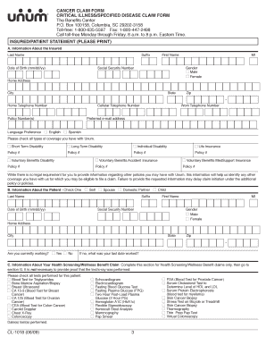 Cancer Claim Form