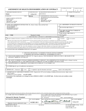 US Federal Contract Modification Form
