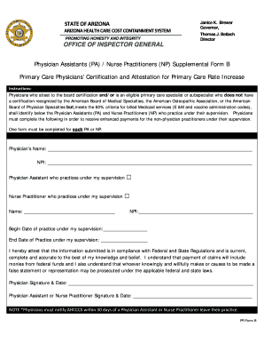 Arizona Physician Certification Form