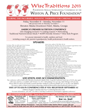 Wise Traditions 2013 Conference Registration Form