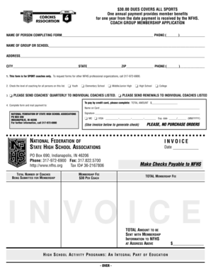 NFHS Coach Group Membership Application