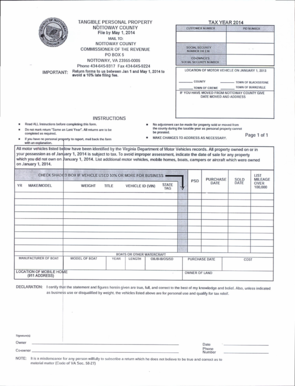 Virginia Tangible Personal Property Tax Form