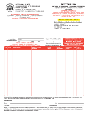 Virginia Tangible Personal Property Tax Return