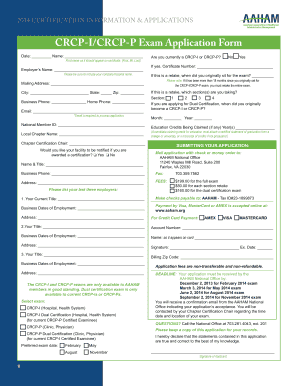 CRCP-I/CRCP-P Exam Application Form