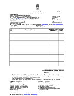 indian flag state inspection checklist