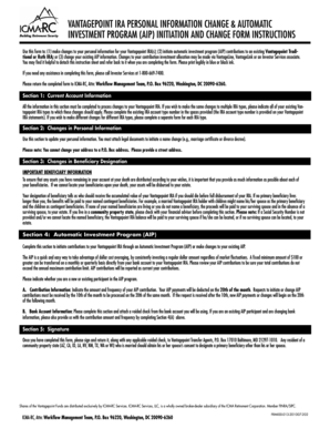 Vantagepoint IRA Personal Information Change Form