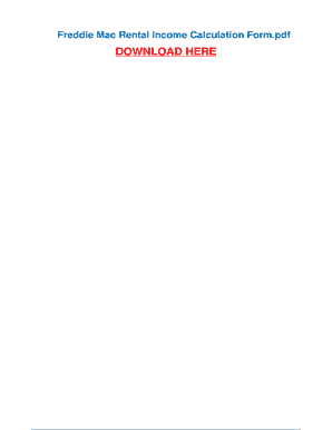 Freddie Mac Rental Income Calculation Form