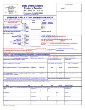 Rhode Island Business Application and Registration