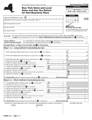 New York State Sales and Use Tax Return