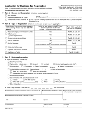 Wisconsin Business Tax Registration Form