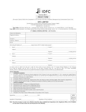 Form MGT-11 Proxy Form