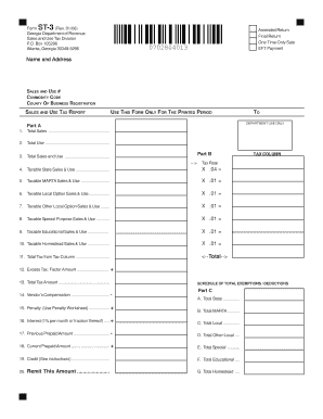 Georgia Sales and Use Tax Form ST-3