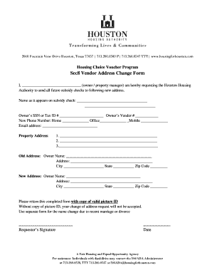 Sec8 Vendor Address Change Form
