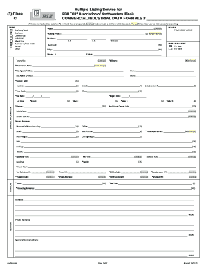 Commercial Industrial Data Form