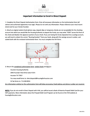 Direct Deposit Authorization Form