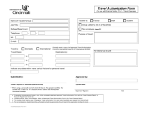 Travel Authorization Form