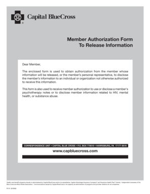 Member Authorization Form To Release Information