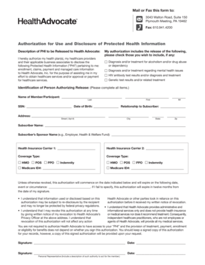 Authorization for Use and Disclosure of Protected Health Information