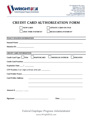 Credit Card Authorization Form