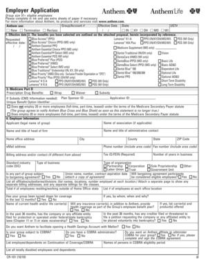 Anthem Employer Application Form