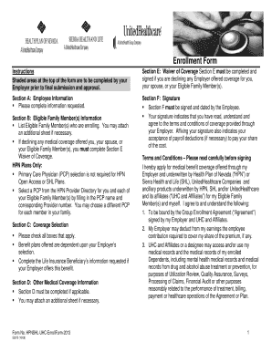 Health Plan of Nevada Enrollment Form