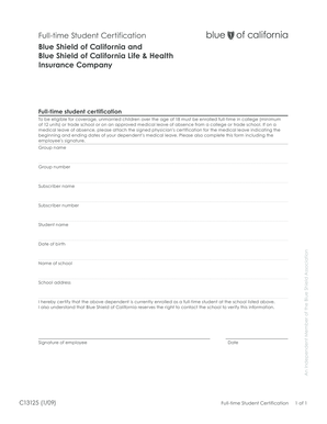 Full-Time Student Certification