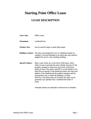 Starting Point Office Lease Form