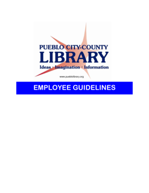 EMPLOYEE GUIDELINES - Pueblo City-County Library District - pueblolibrary